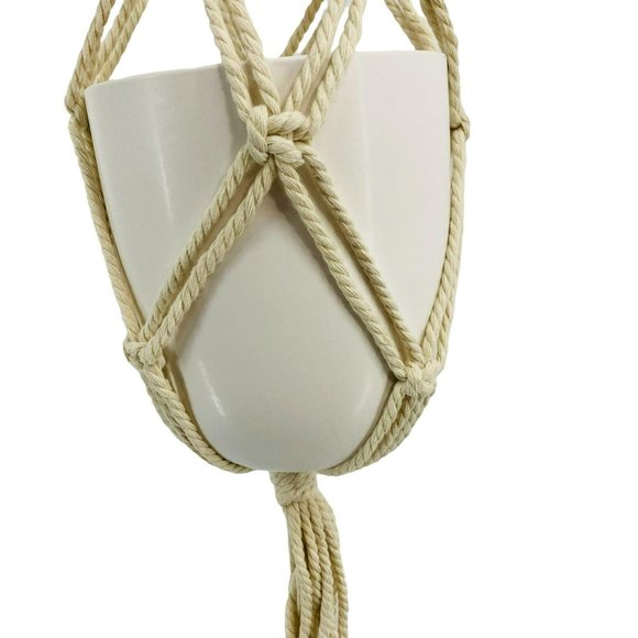 Macramé Indoor Wall Hanging Planter Basket Flower Pot Holder Boho Home Decor - Picture 3 of 4